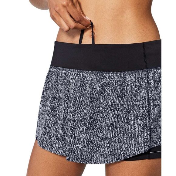 Lululemon Final Lap Mid-Rise Skirt *Twill Print Ice Grey Black - Picture 1 of 9